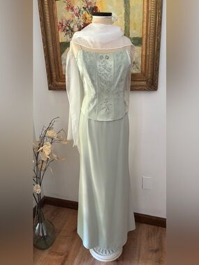 Vintage Y2K Karen Miller Corset Beaded Gown Size 12